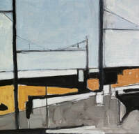 abstract urban landscapeoil painting by Delaware artist Sarah Baptist on her website for sale