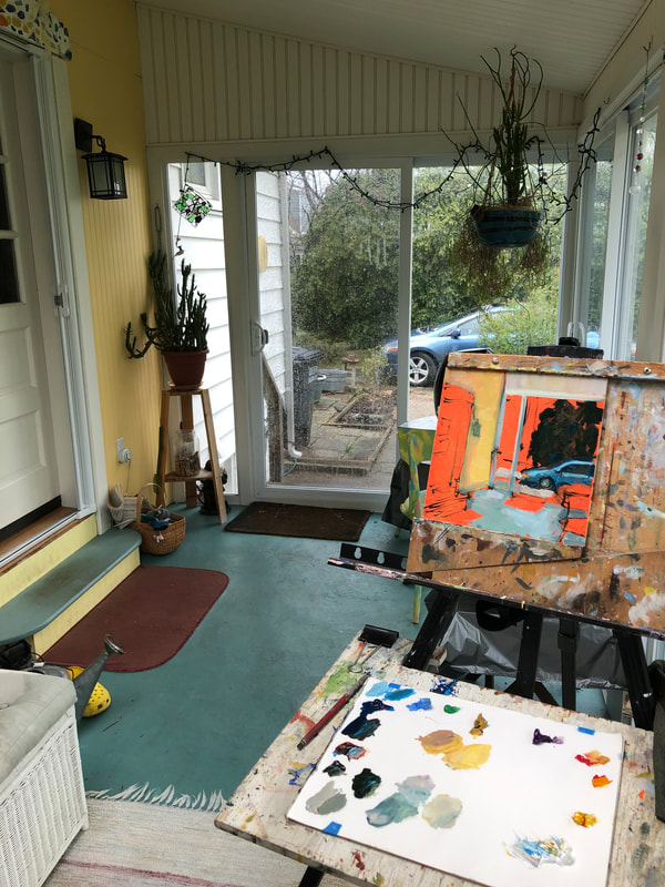 Sarah baptist painting at home. Work in progress. Quarantined series. Covid 19